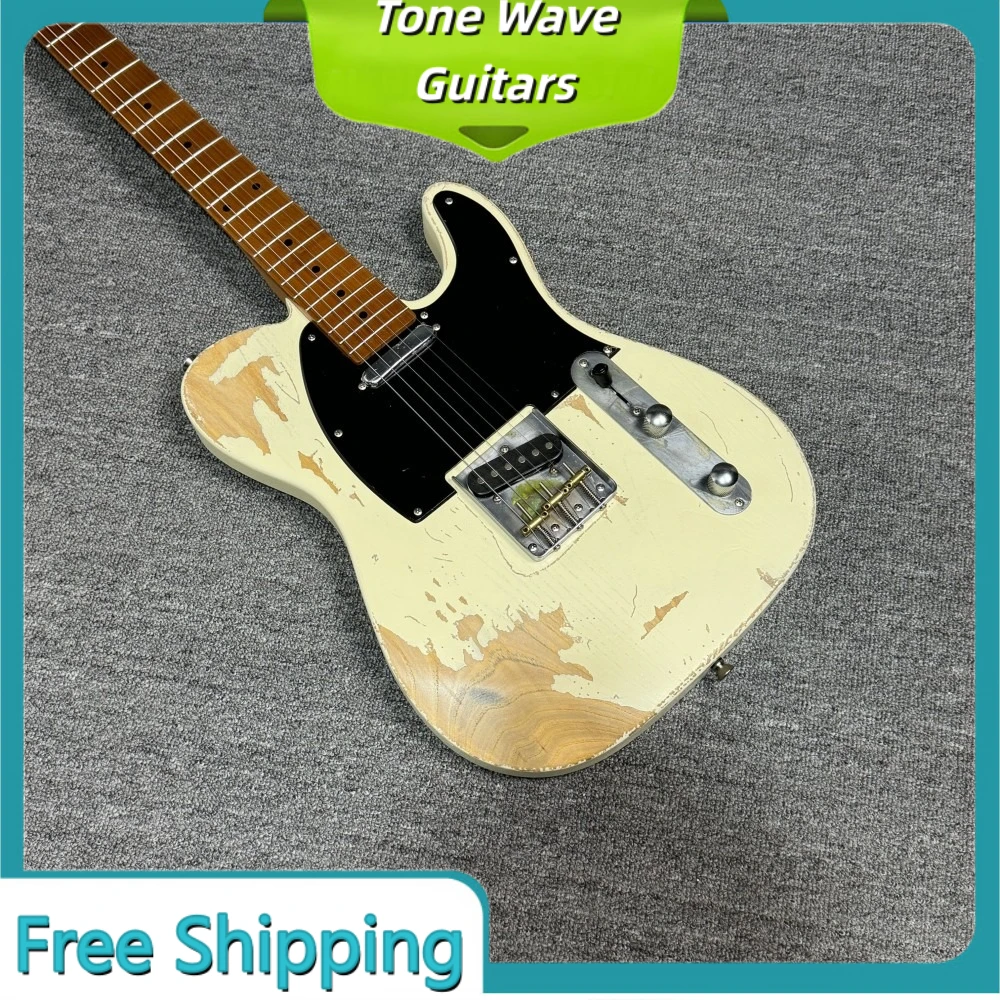 2026 new Guitar Make Old Yellow Ash Body  Maple Fingerboard  Tone SS Pickup Collectible Guitar Premium Music Gift