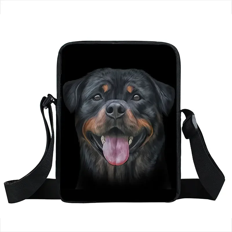 Cute Dog Labrador Rottweiler Shoulder Bag Women Clutch Canvas Messenger Bags Ladies Cross Bag for Travel Girls Satchel Bookbag