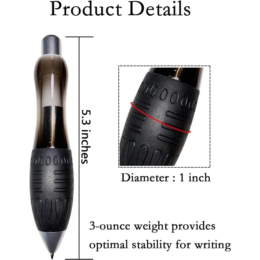𝟯 𝗼𝘇 Fat 𝐇𝐞𝐚𝐯𝐲 𝐖𝐞𝐢𝐠𝐡𝐭𝐞𝐝 Pens for Arthritis Hands Parkinson's Carpal Tunnel Hand Tremors Wide Grip Thick Barrel