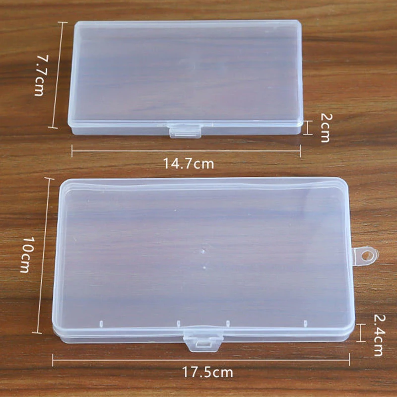 1 PC Plastic Transparent Box Stationery Stickers Plastic Storage Box Organizer Container Art Tool Case for Craft Desktop