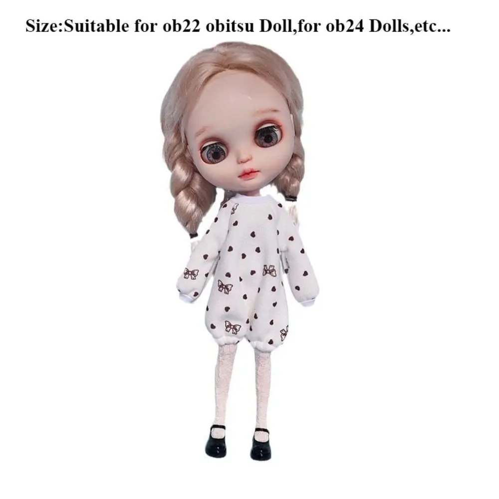 New 2 Colors Doll Floral Pajamas Cute Accessories Climbing Suit Doll Sleep Clothes for ob22 obitsu Doll/for ob24 Dolls