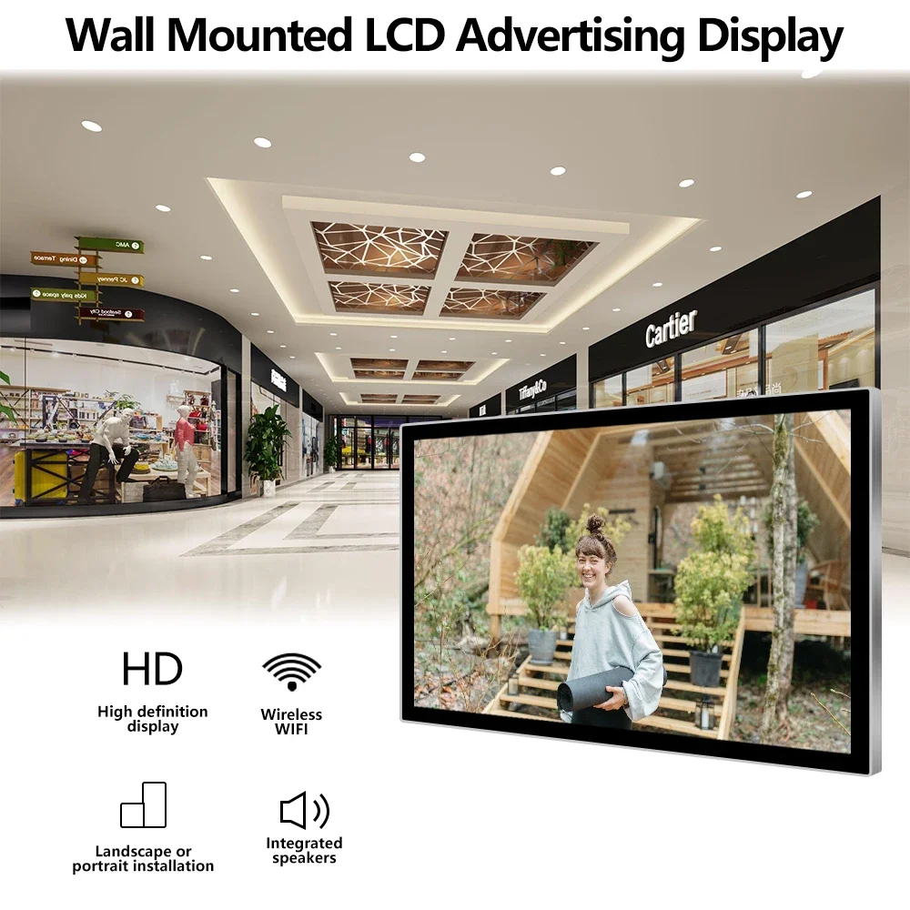 40 inch Hot Selling Indoor Wall Mount LCD  Commercial Elevator Advertising Display Screen Smart TV Lift Digital Signage