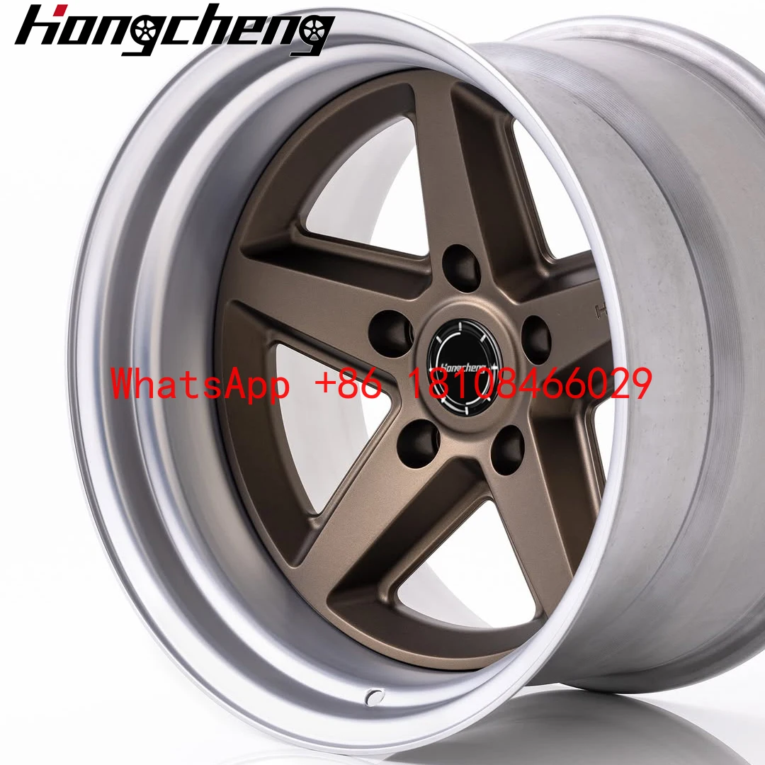 

Custom New Double Color Deep Dish Concave Deep Disc Stain Black 2-Piece Wheels 5x115 Passenger Car Alloy Rims