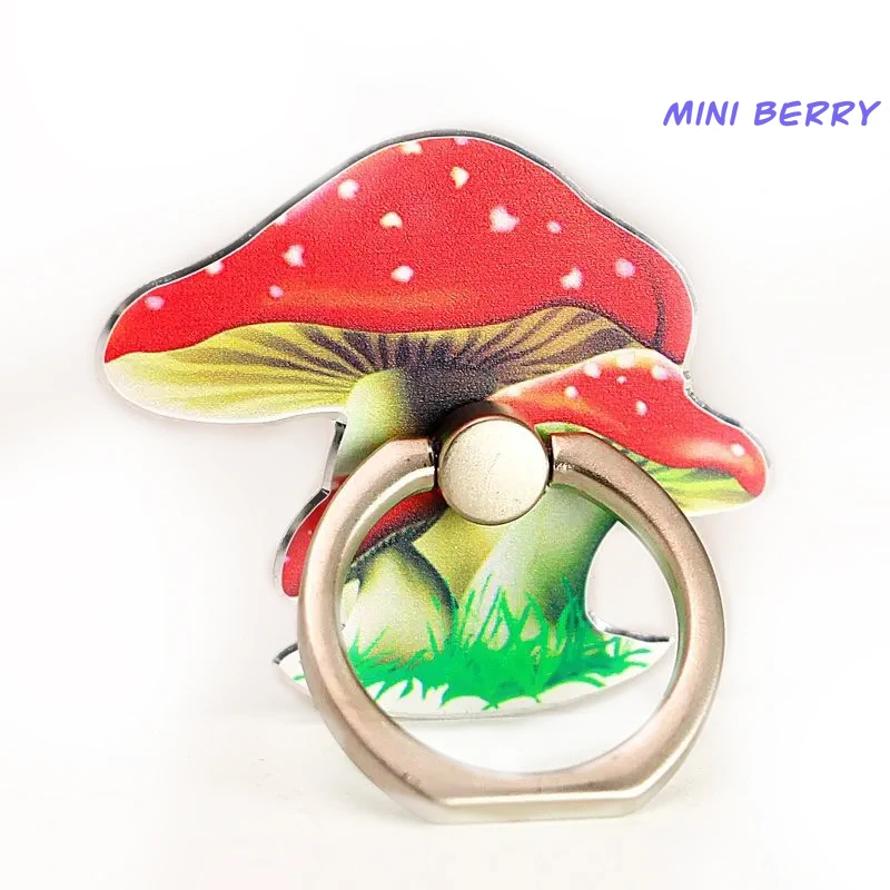 

Phone Holder Phone Accessories Phone Stand Ring Holder Rotatable Metal Painted Mushroom Finger Ring Holder Mini Berry Ipad Stand