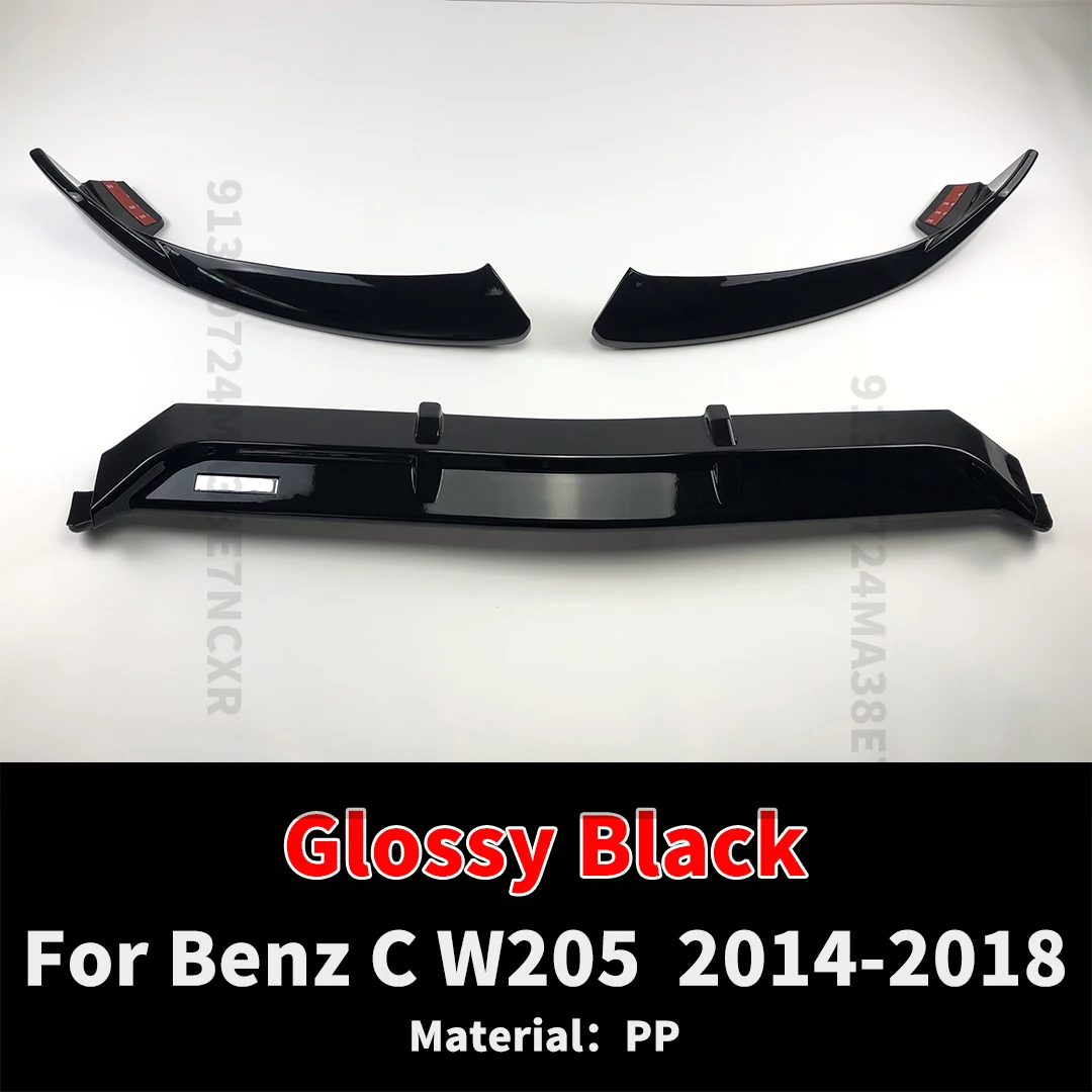 BRABOS Style voor Mercedes Benz C W205 2014-2022 Guard Carbon Fiber Look voorbumperlip kin, vergelijkbaar met C180 C200 C260 C300 Tuning