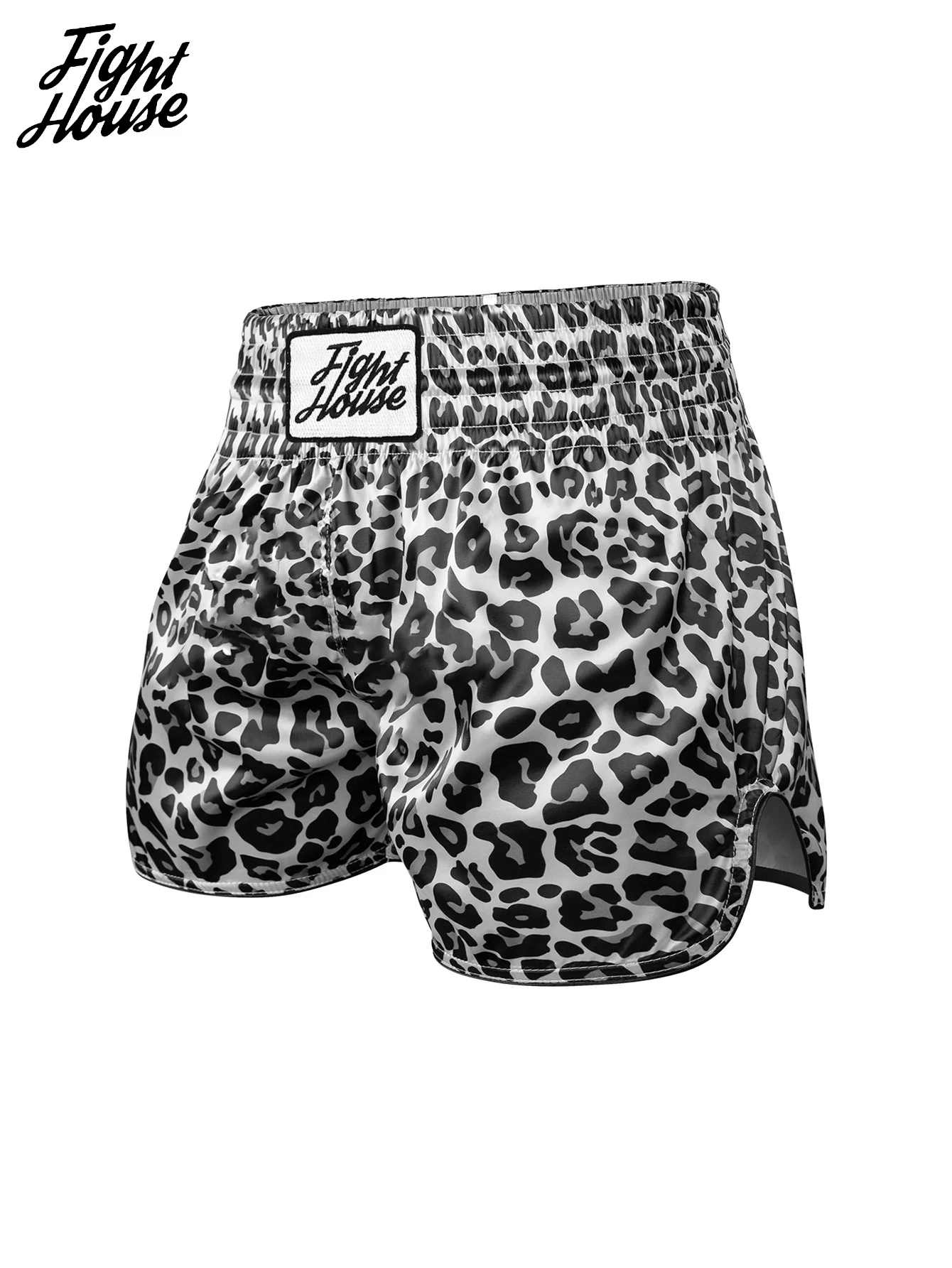 Fight House four-color leopard print Muay Thai shorts, MMA training pants, combat gym training pants, boxing pants