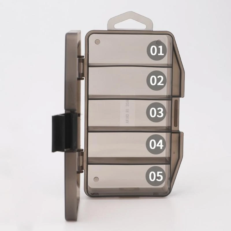 

Transparent Fishing Tackle Case Bait Storage Box with 5 Compartments for Jewelry
