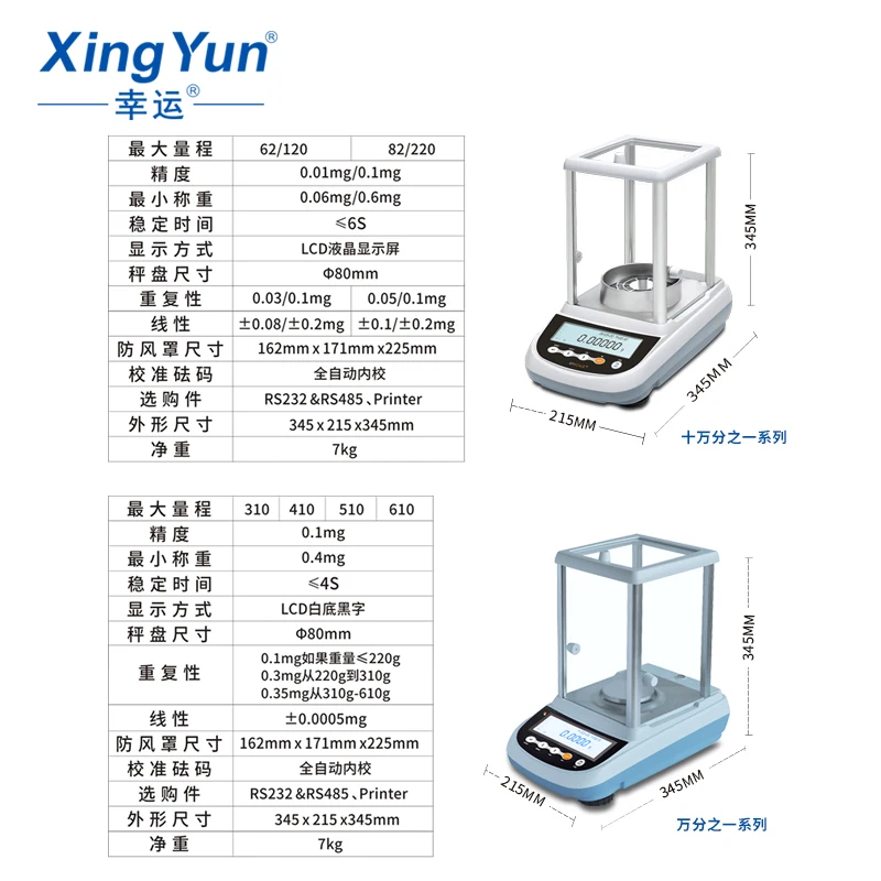 Semi-micro electronic analytical balance 1/100,000 scale 0.01mg precision laboratory 1/10,000