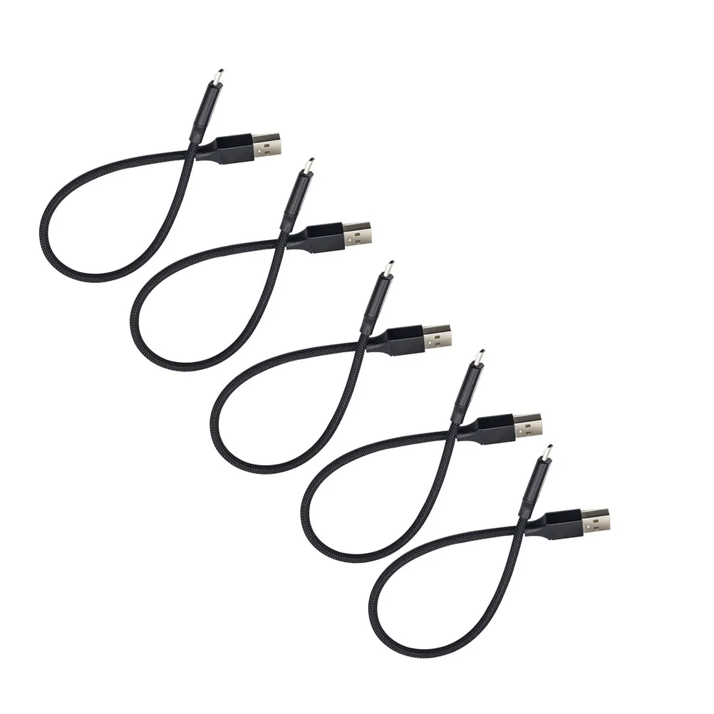 5Pcs Type-C USB C Cable Nylon Braided Fast Data Sync Charging Cable Quick Charger Compatible with Note 8 S8 S9 P9 2.4a