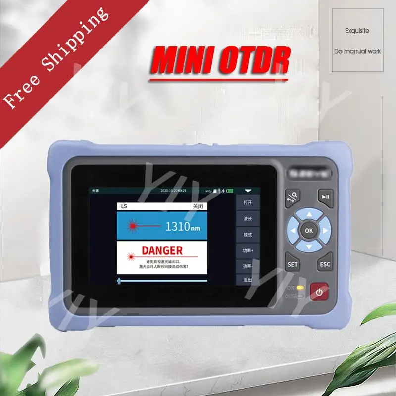 

Free Shipping MINI OTDR 1310/1550nm 26/24dB Fiber Optic Reflectometer Touch Screen VFL OLS OPM Event Map Ethernet Cable Tester