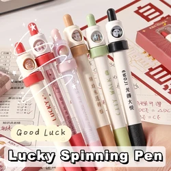 1PC Decompression Rotary Pen Decompression Press Neutral Pen Black Pen High Appearance Scrolling Pen Black Double Bead CS Pen Co
