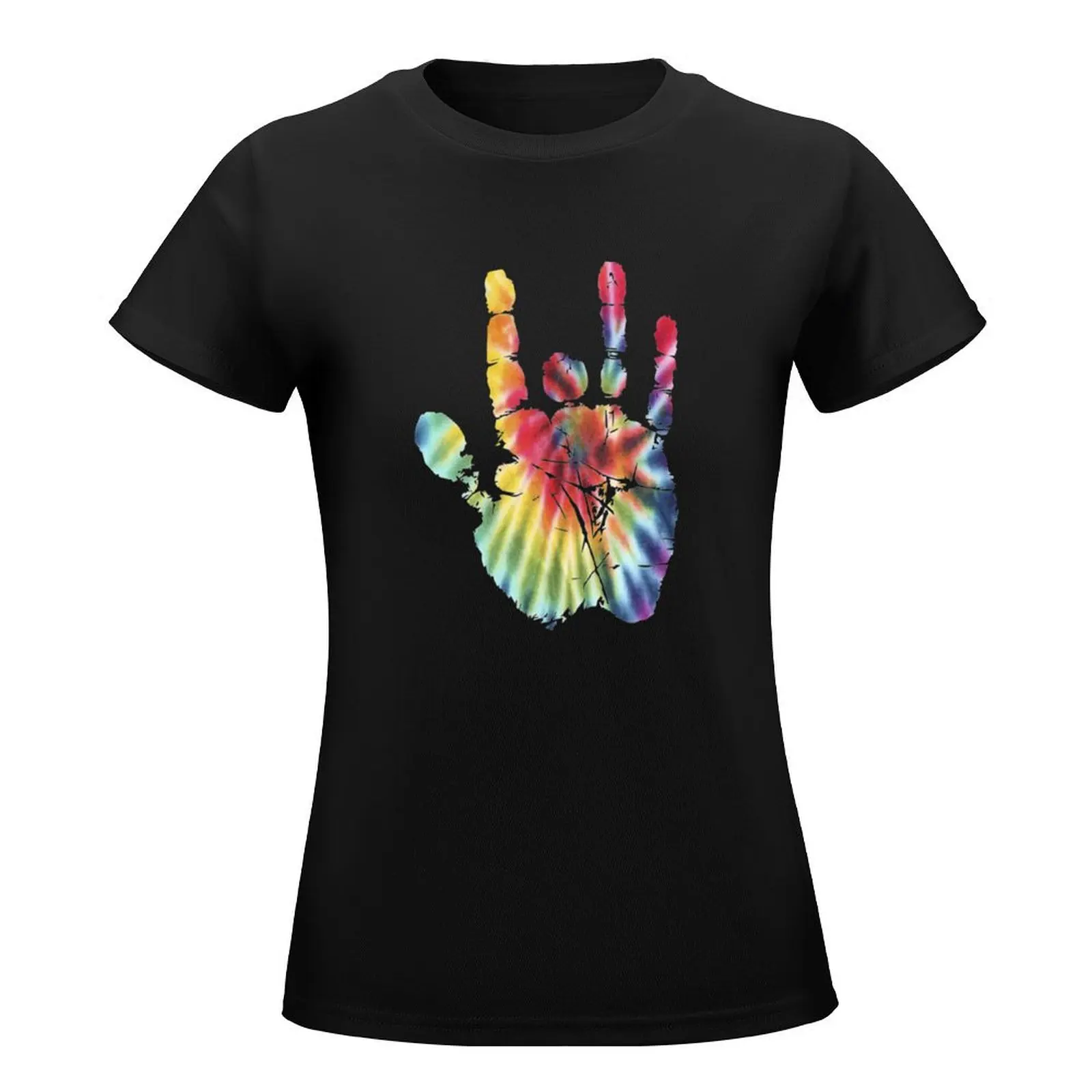 Tie Dye Jerry Garcia Hand T-Shirt tops korean fashion anime clothes t-shirt dress for Women plus size sexy