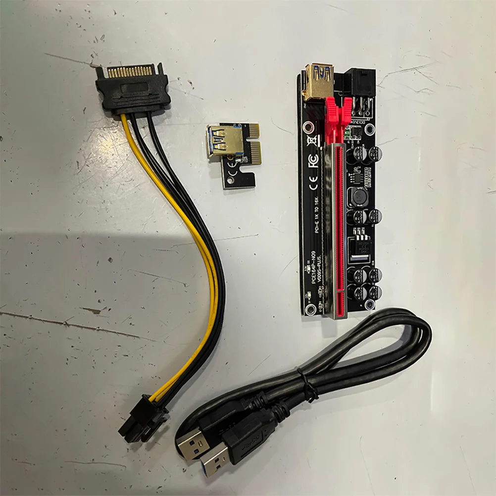 6 ensembles Pci-Riser 1x à 16x adaptateur Riser GPU Contacts plaqués or carte d'extension Stable accessoires informatiques