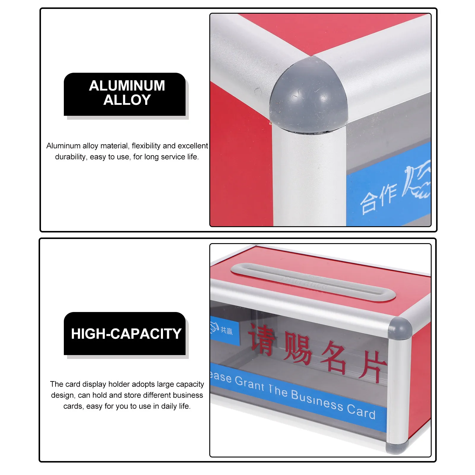 Sturdy Lightweight Aluminum Business Card Holder Organizer For Trade Show Booth Office Worker Offices Clinics Shows