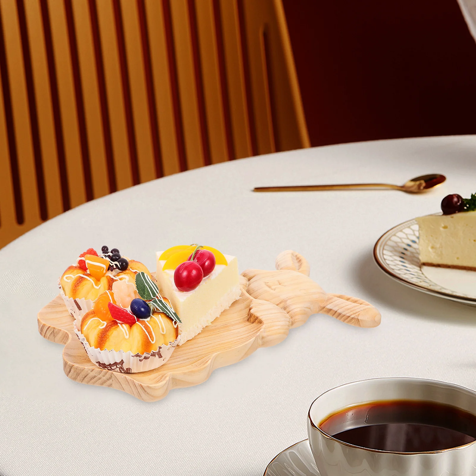 

Elegant Bunny Shaped Wooden Platter Versatile Use for Easter Valentine Weddings Anniversaries Parties Easter Wooden Candy Dish