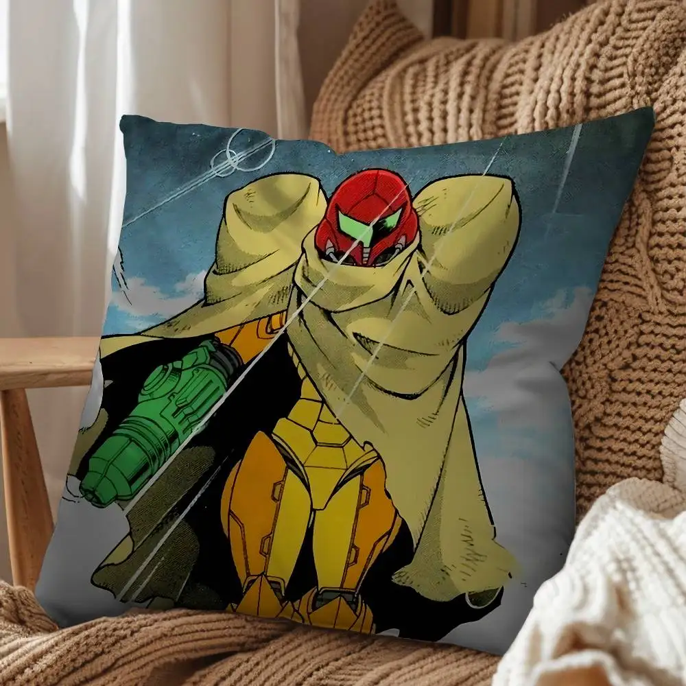 Disclose intelligence Metroid Samus Aran Cushion Cover Suitable For Sofa Car Bedroom Office Cushions Decorative Pillow Case