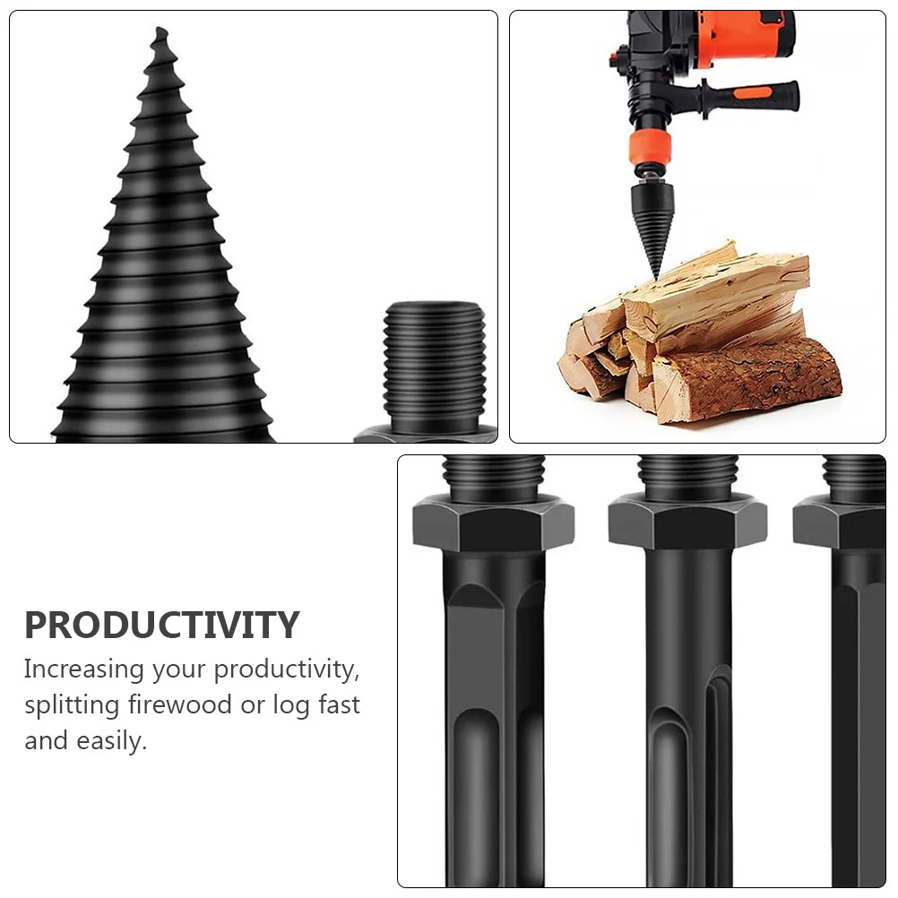

1Set Wood Splitting Bit Firewood Splitter Drill 38mm Cone Impact Resistant Abrasion Resistant for Home Farm Outdoor