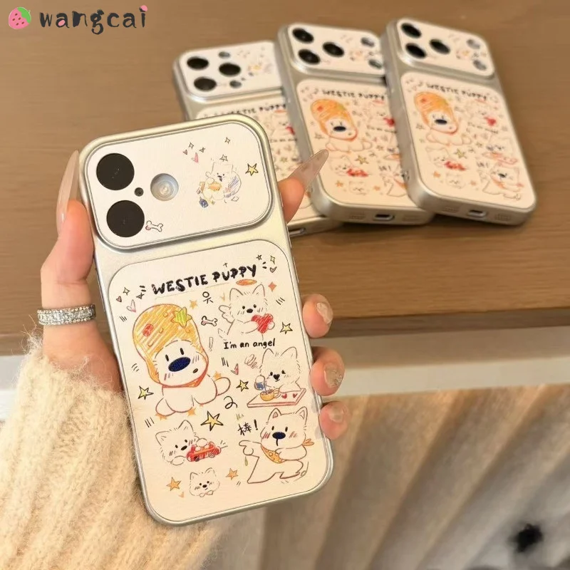 Cute Puppy Phone Case For Samsung Galaxy A57 A56 M56 F56 A55 A54 A53 A52S A51 M40S A30S A73 A72 Highland Dog Matte Soft Casing