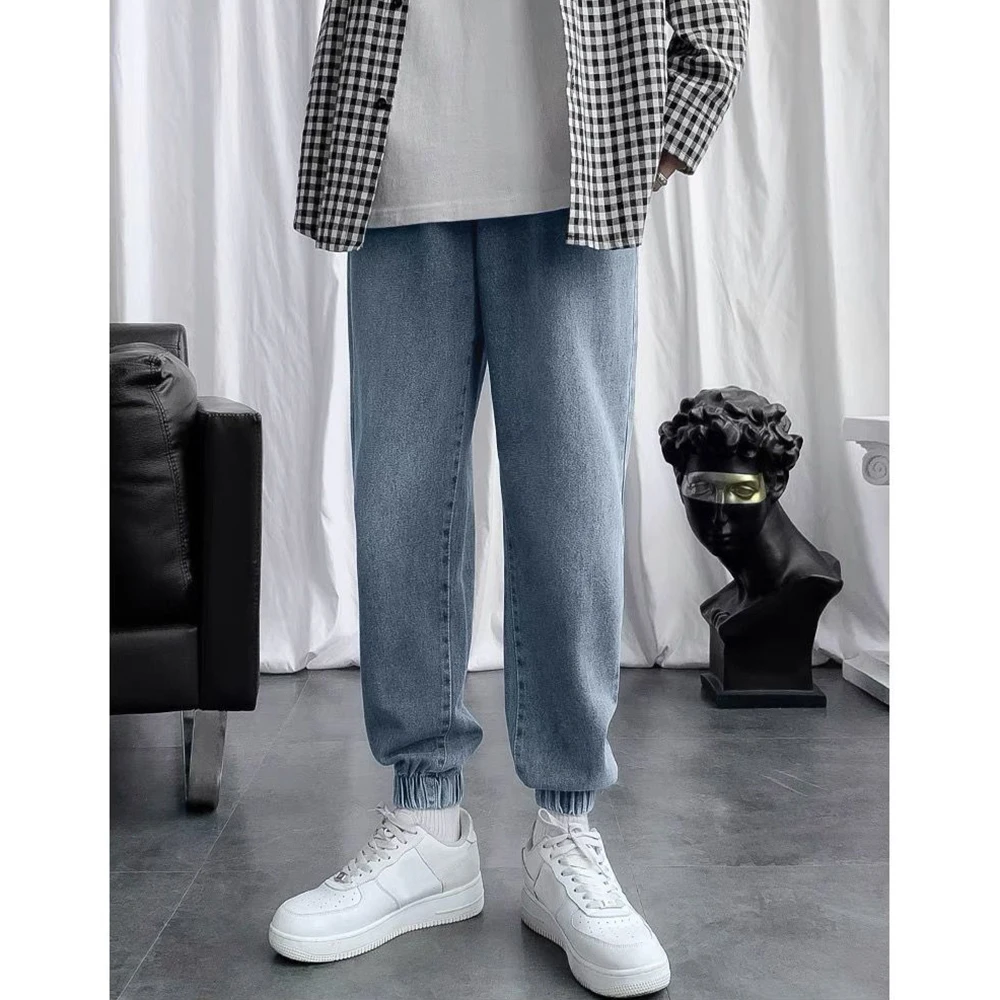 Streetwear Ruffian Handsome Jeans Men's Invisible Open Crotch Outdoor Sex Ankle Banded Pants Versatile Casual Loose Harlan Pant