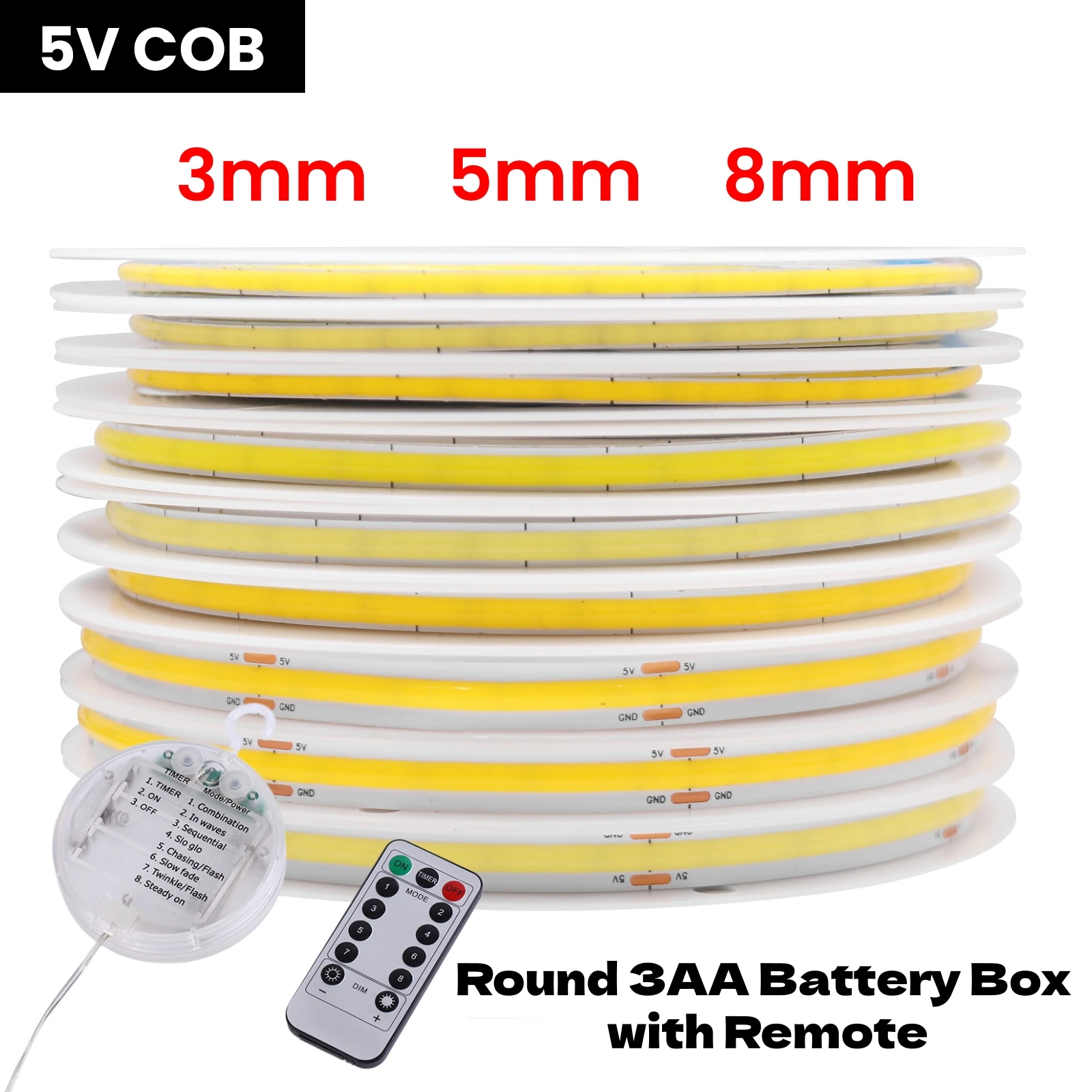 5V Dimmerable COB LED Strip Li - Home Cinema Led ulasan dan harga