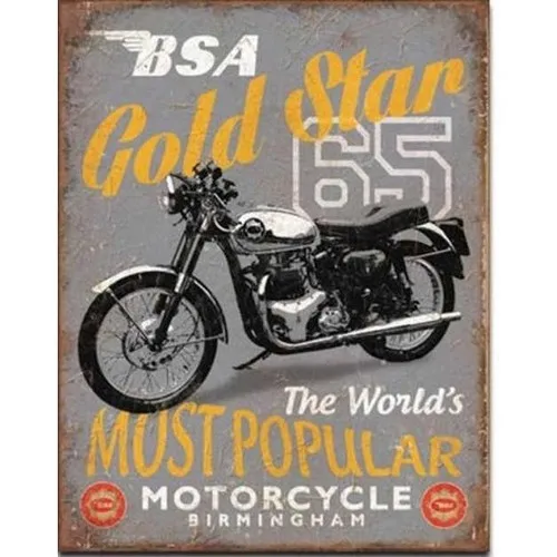 BSA 65 Gold Star British Motorcycle Tin Sign Man Cave 40.5x31.5 Genuine USA --Tin Sign