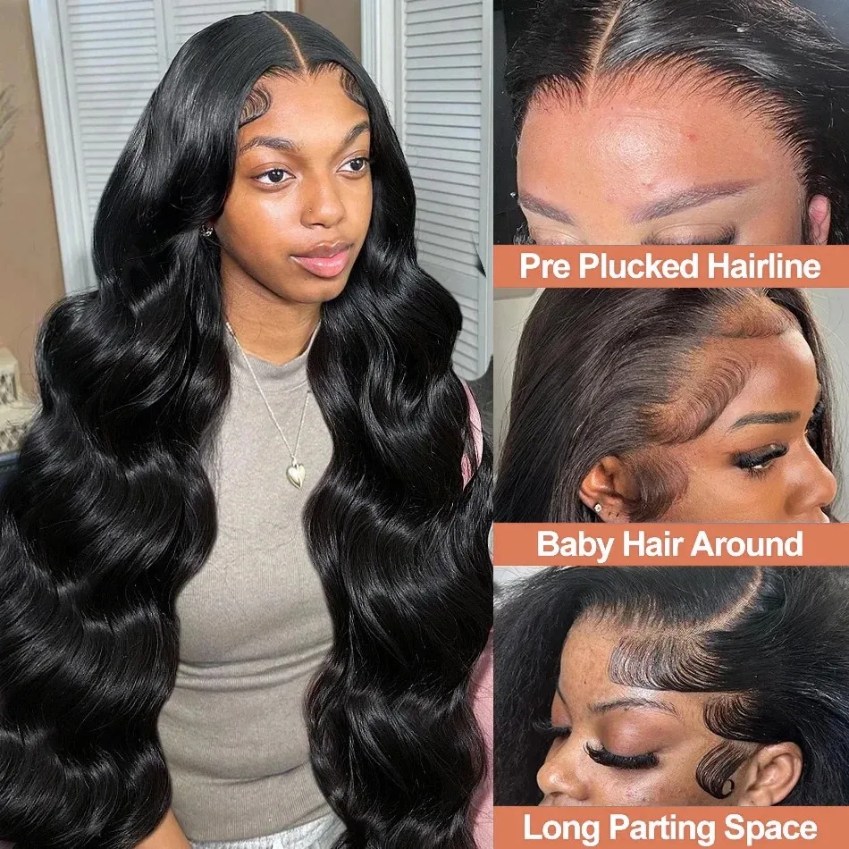 30 32 Inch Body Wave Lace Front Wig 6x6 Glueless Human Hair Wigs HD Transparent Lace Frontal Wig Brazilian Wigs for Women