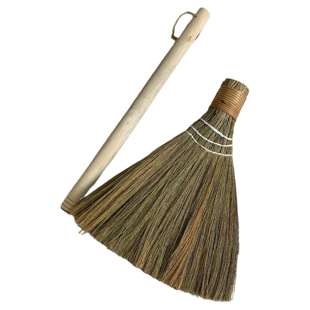 小さなカントリースタイルの卓上掃除織られたほうき、木製の手動ほうき、机と家