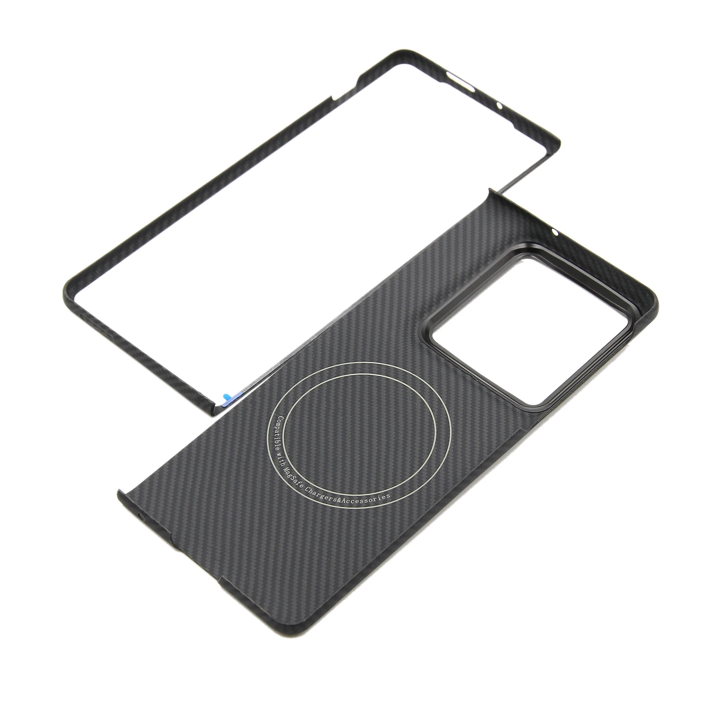 ZXKE True Fiber Case For Motorola Razr Fold Embedded Iron Sheet Magnetic Car Support Aramid Fiber Shell