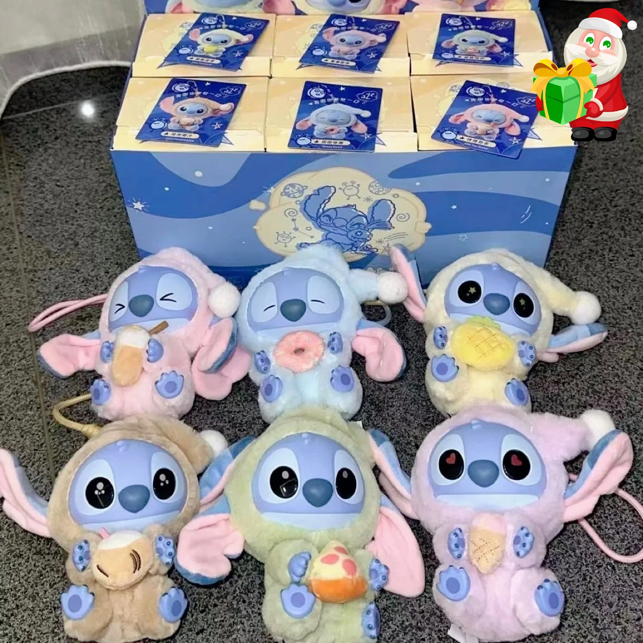 Nuevo Stitch Eat Algo Antes del Dormir serie caja ciega muñecos de peluche colgante lindo adorno de muñeca caja misteriosa juguetes sorpresa regalos