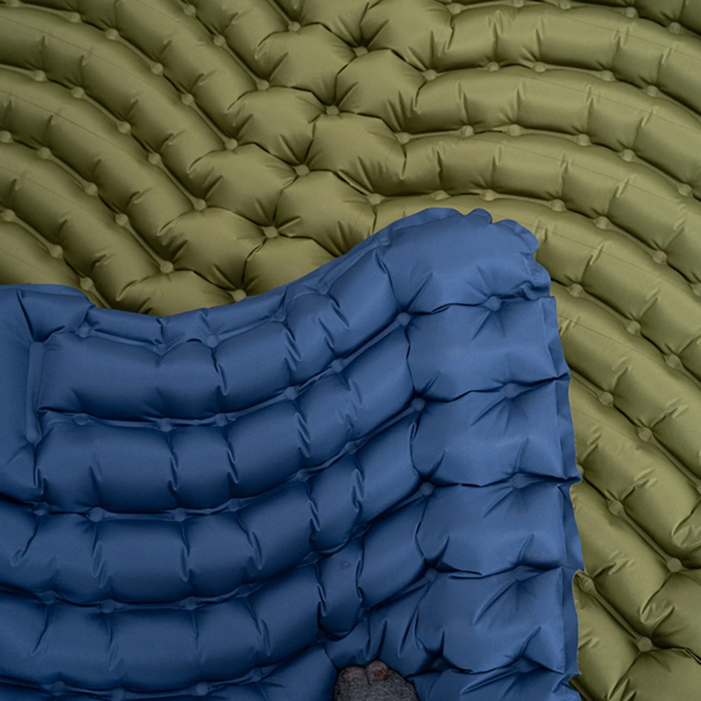 

Camping Portable Sleeping Pad 200*140*6cm Inflatable Mattress Quick Inflation Feature Travel-friendly Storage Bag