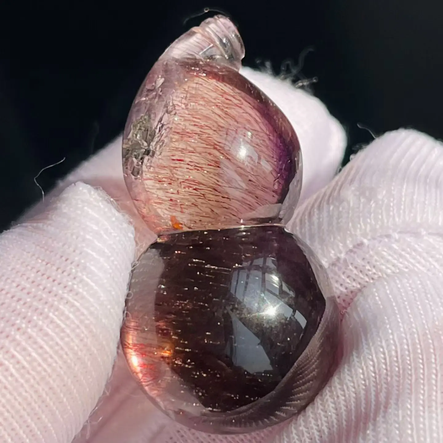 Natural Red Super Seven 7 Rutilated Quartz Pendant 28*15*12mm Necklace Crystal Genuine AAAAA
