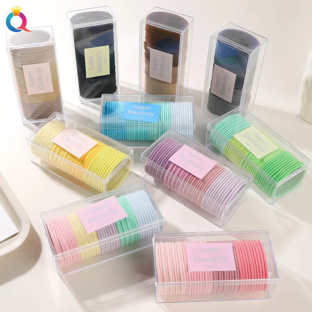 High Elastic Hair Ties Korean Style Box Set Non Damage Rubber Bands Ponytail Holders for Women Daily Use Wholesale