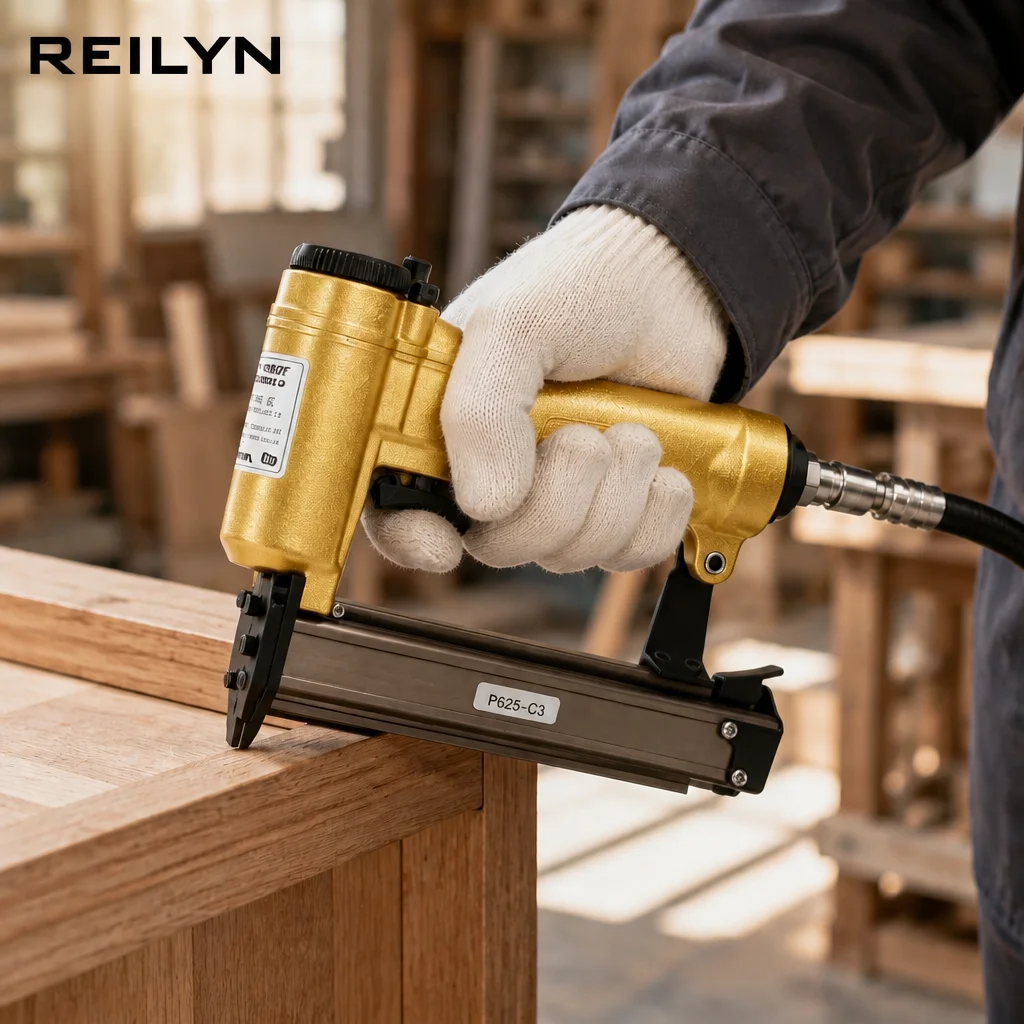 Reilyn 23Ga Brad Stapler P625-C3 Air Framing Nailer Ergonomic and Lightweight for Furniture Fence Carpenter Pneumatic Nail Tool