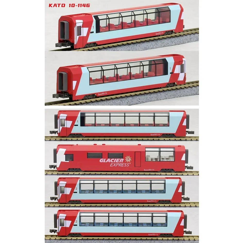 KATO N Scale 1/160 Train Model 10-1816/10-1146 Alpine Glacier Express Swiss Train Track Car Toy Gift