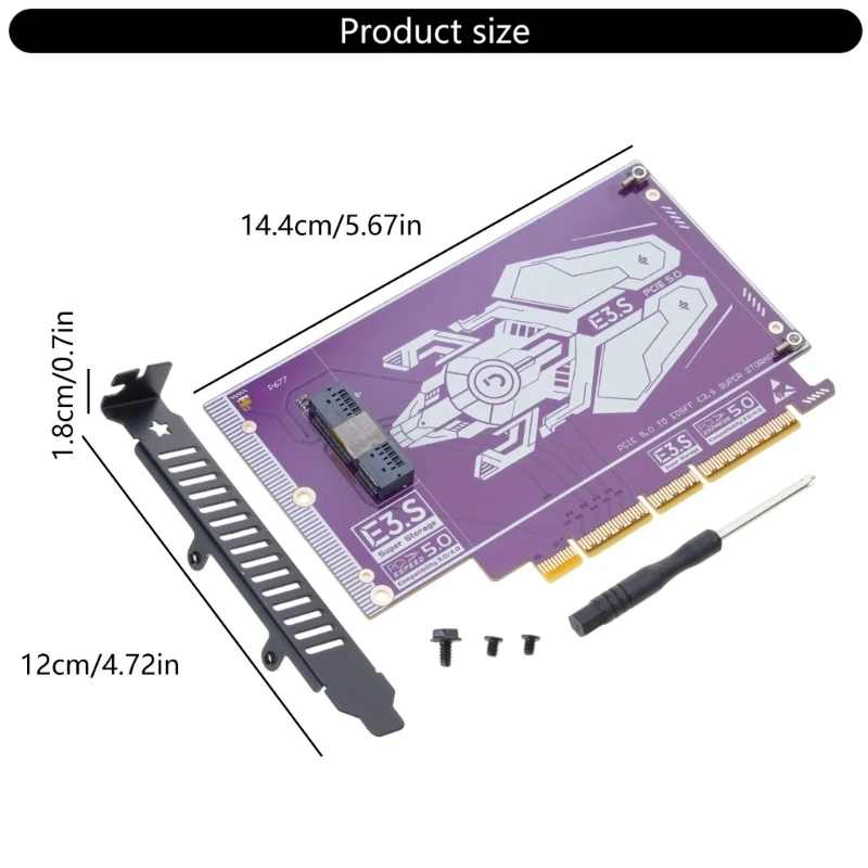  NVMe SSDs Adapters Card With PCIe 5.0 to E3.S Support 128Gbps Speed And Downward Compatibility