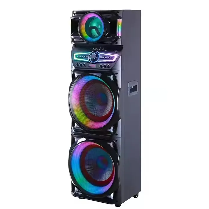 

Factory Stock Portable Speaker Karaoke Double 15 Inch Audio UB Active Speaker Led Partybox With Microphone TD15A9