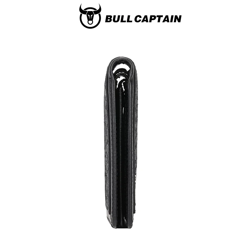 BULLCAPTAIN Men's Genuine Leather Wallet Business Casual Cash Clip Multifunctional RFID Antimagnetic Multi-Card Slot Coin Purse