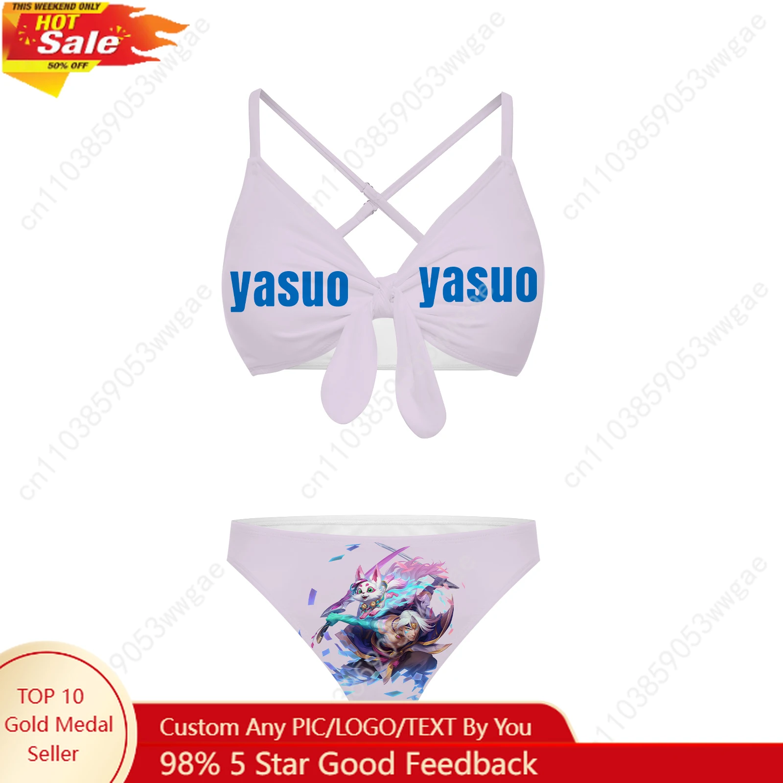 

Yasuo Bathing Suit Cross Strap Suspender Swimsuit Womens Personalized Bikini Pool Party Beach Swimwears Customized Beachwears