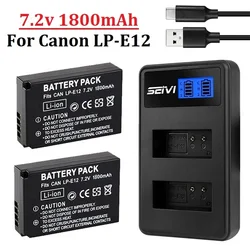 1800mAh LP-E12 LPE12 LP E12 Camera Battery For Canon EOS M10 Kiss X7 Rebel SL1 EOS 100D DSLR Battery L50