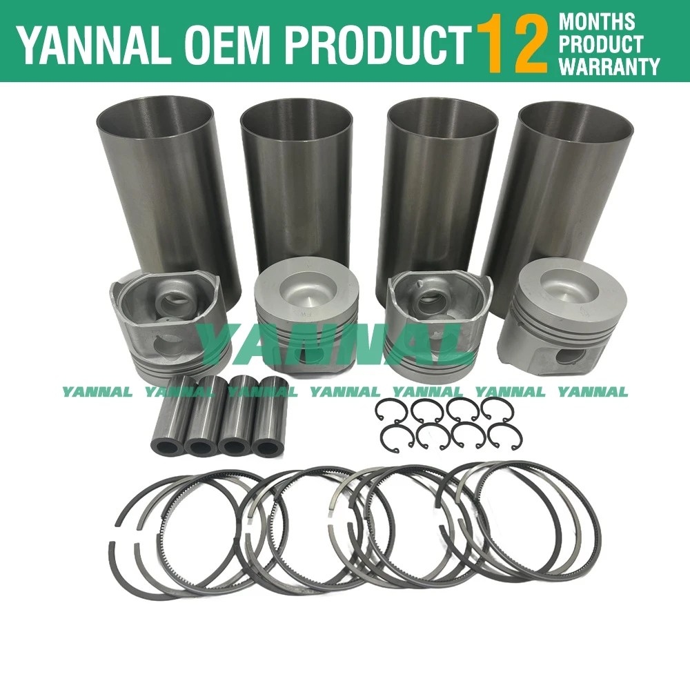 For Kubota V2203 V2203-N Overhaul Rebuild Kit Piston Rings Cylinder Liner Full Gasket Set Engine Parts 16423-21112 87*2.5HK+2+5