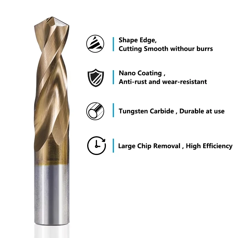 Punta da trapano in carburo di tungsteno s 1.0-12mm Set di punte elicoidali rivestite TiCN per tornio a controllo numerico Set di punte da trapano per lavorazione dei metalli