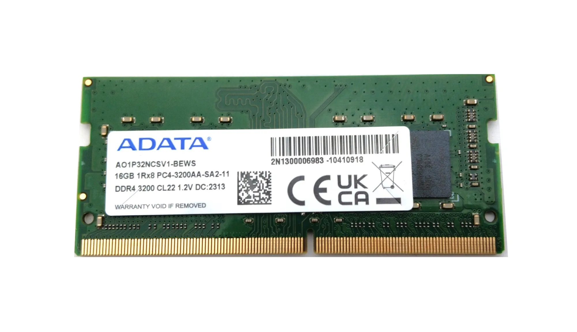 

Модуль памяти ADATA AO1P32NCSV1-BEWS 16 ГБ — 3200 МГц — DDR4 — SO-DIMM — 1Rx8 — 12 В — в употреблении — как новый
