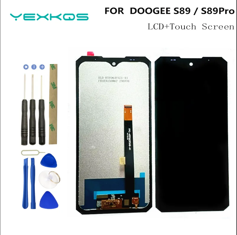 100% Original 6.3 Inch LCD + Touch Screen Digitizer Display Module Repair Replacement Part For DOOGEE S89 S89 Pro Cellphone