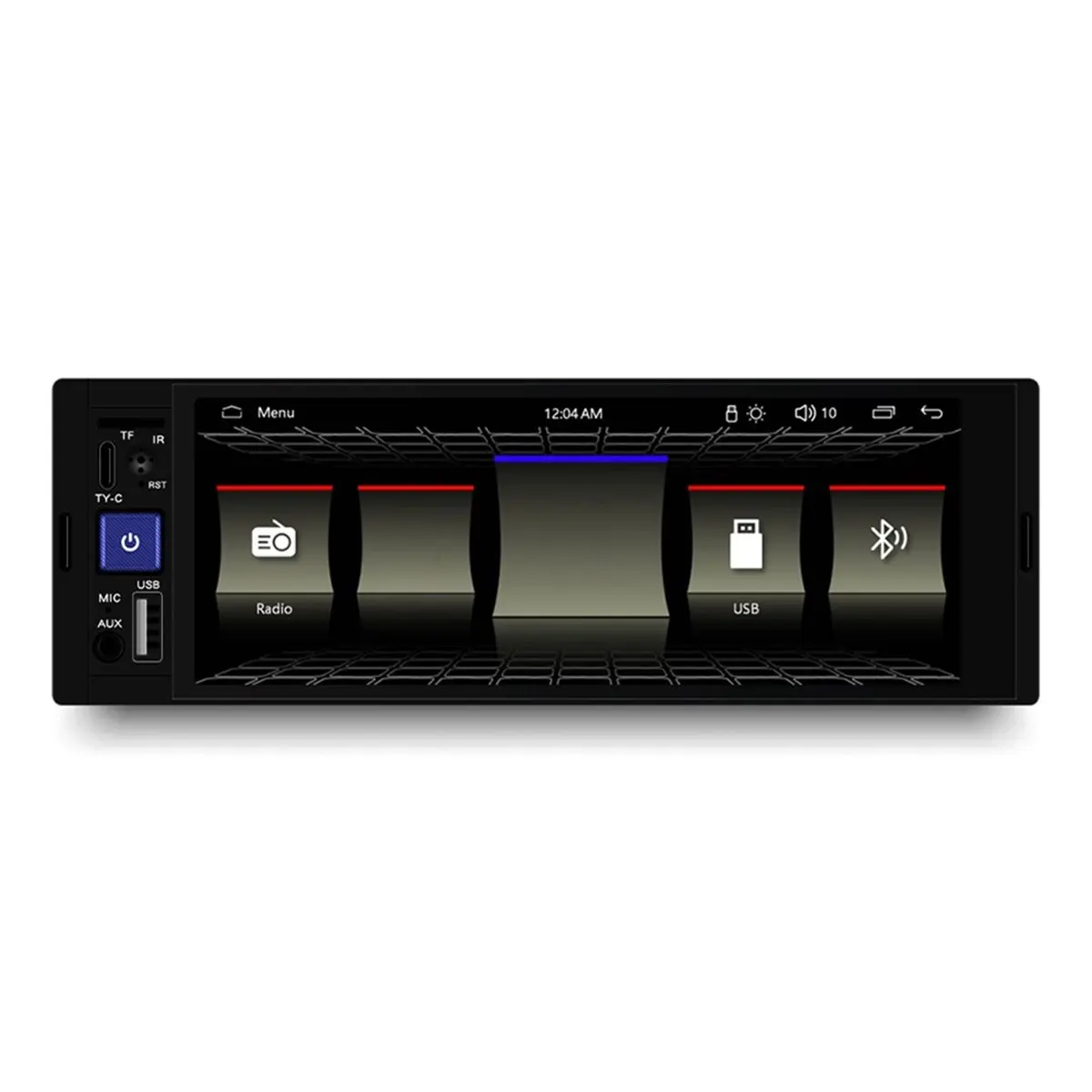 (AD11] 1 Din 6.86 Inch Touch Screen Car Radio BT Music Handsfree MP5 Player TF USB -C Charging Auto Video Audio System