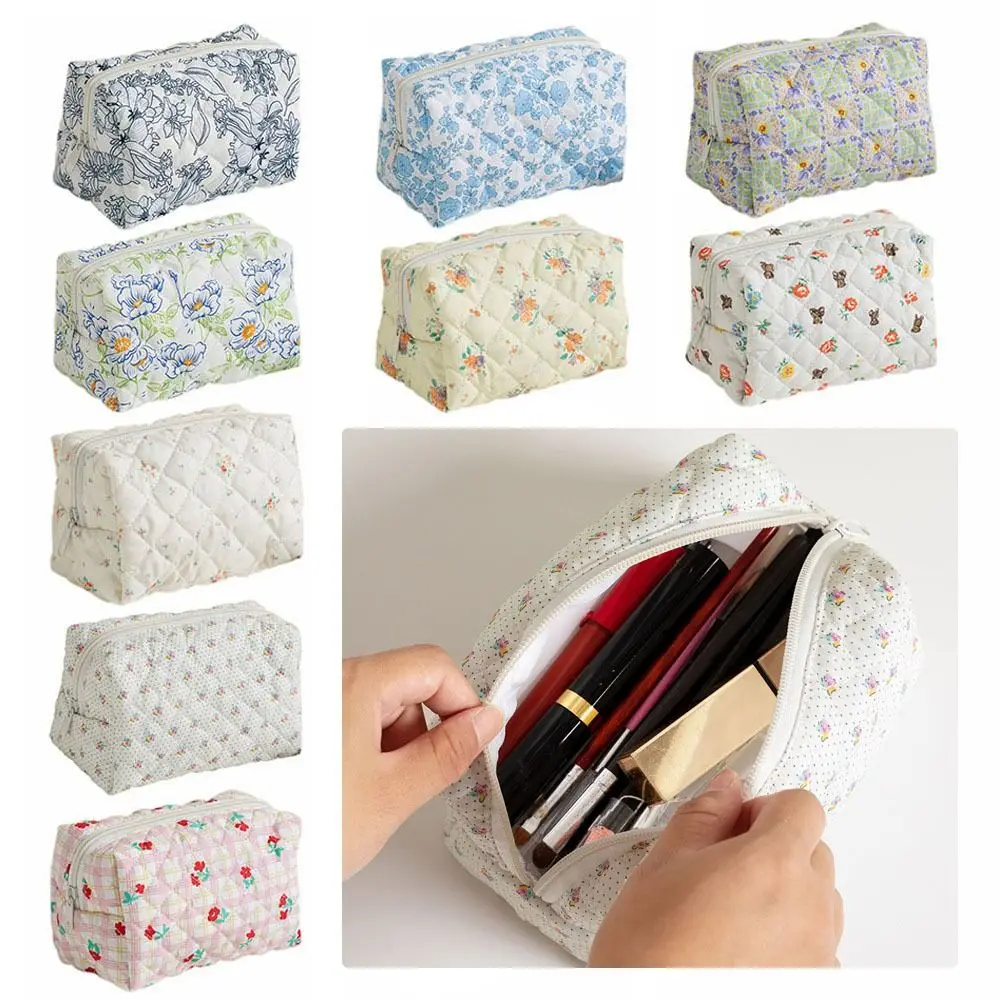 

High Quality Flower Printed Cosmetic Bag Large Capacity Travel Organizer Makeup Bag Toiletry Bag