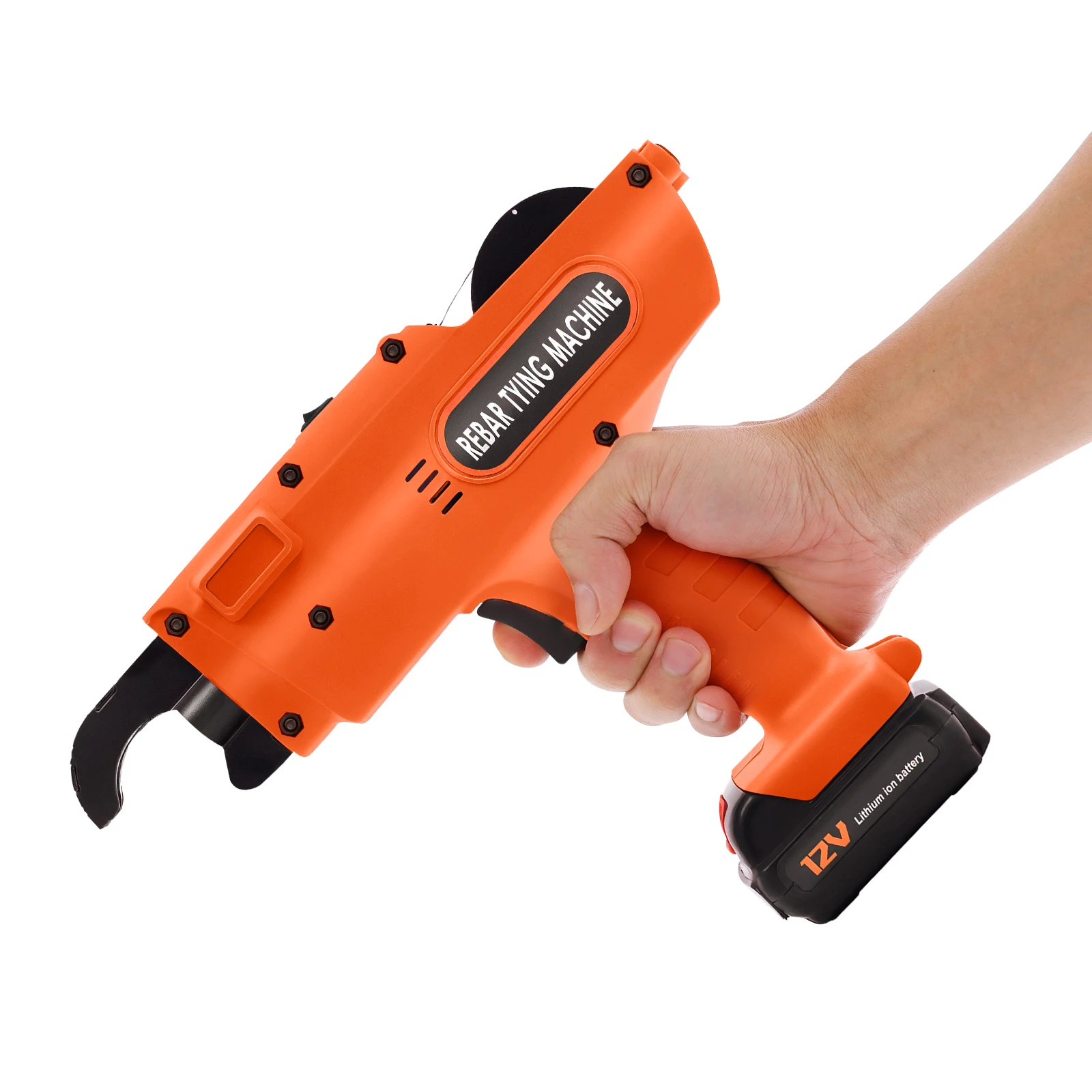 Drahtbiegewerkzeug, automatische Handbewehrungsstufe 8–34 mm, elektrische Bewehrungsbindemaschine 220 V, orangefarbenes Baubindewerkzeug – Detail 7