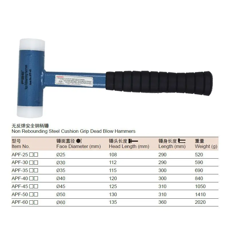 Safety Hammer Nylon Hard Non Elastic Steel Handle Wood Handle Hammer Head Replaceable Resistant Installation Hammer