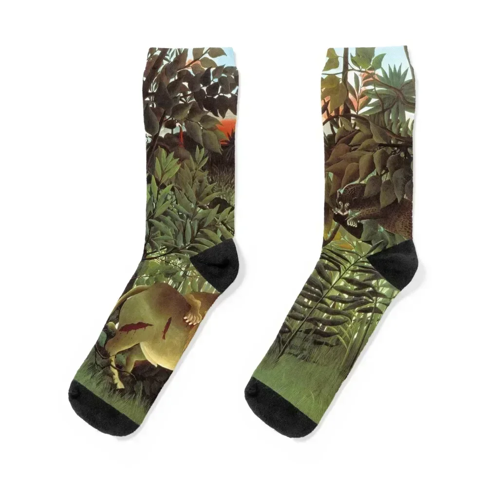 Henri Rousseau A Lion Devouring its Prey, 1905 Socks shoes Rugby Men Socks Women's