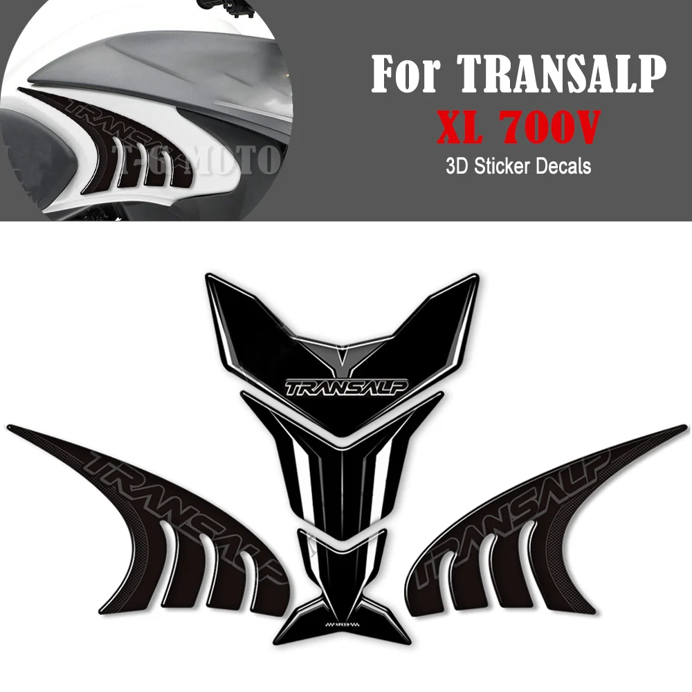 For Honda TRANSALP XL700V XL 700 V XL700 Motorcycle Tank Pad Side Grips Gas Fuel Oil Kit Knee Protection Sticker