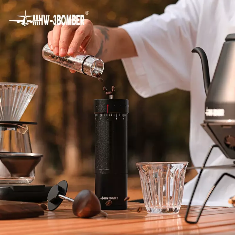 MHW 3BOMBER- R3 Manual Coffee Grinder Numerical External Setting Stainless Conical Burr Drip Coffee Espresso Barista camping